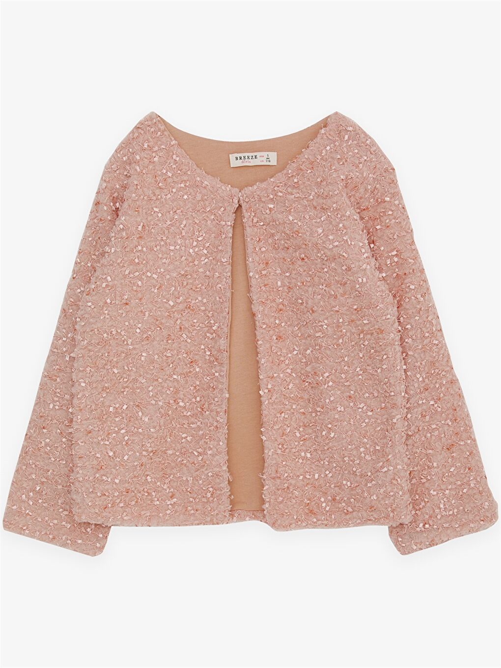 Turuncu Bisiklet Yaka Desenli Uzun Kollu Kız Çocuk Hırka