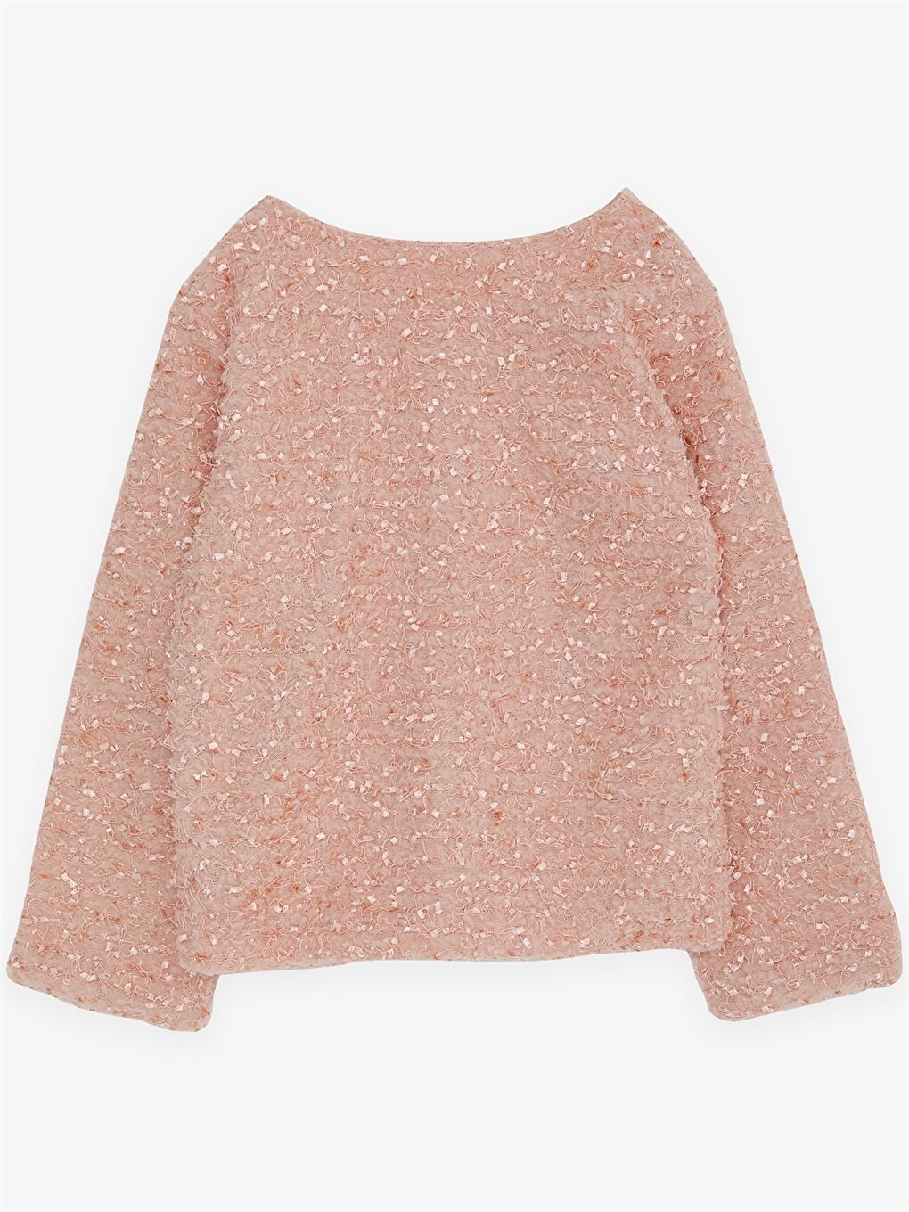 Turuncu Bisiklet Yaka Desenli Uzun Kollu Kız Çocuk Hırka-1