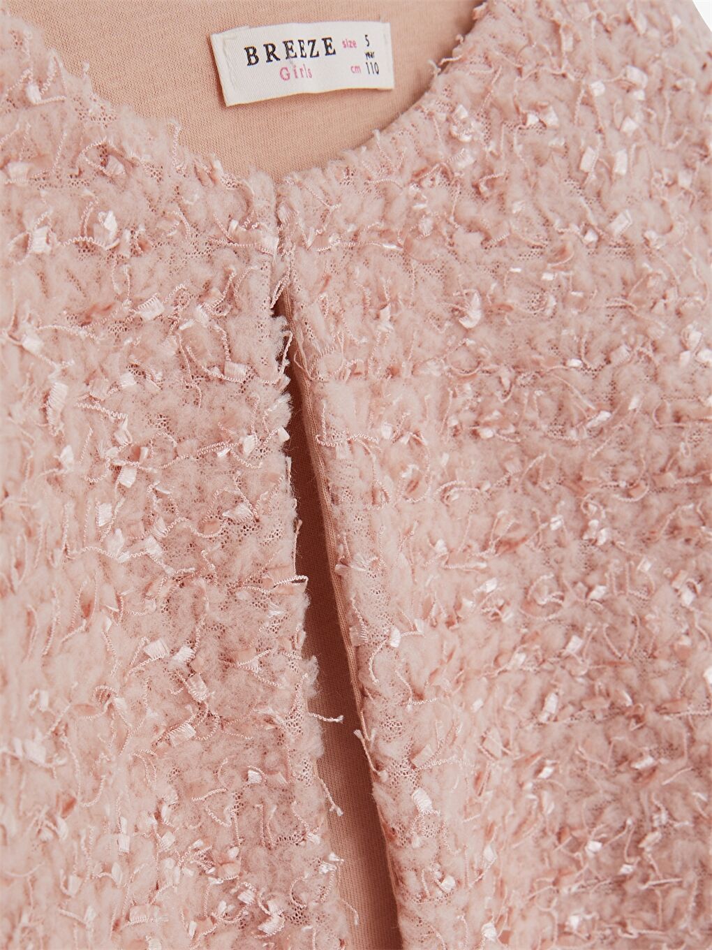 Turuncu Bisiklet Yaka Desenli Uzun Kollu Kız Çocuk Hırka-2