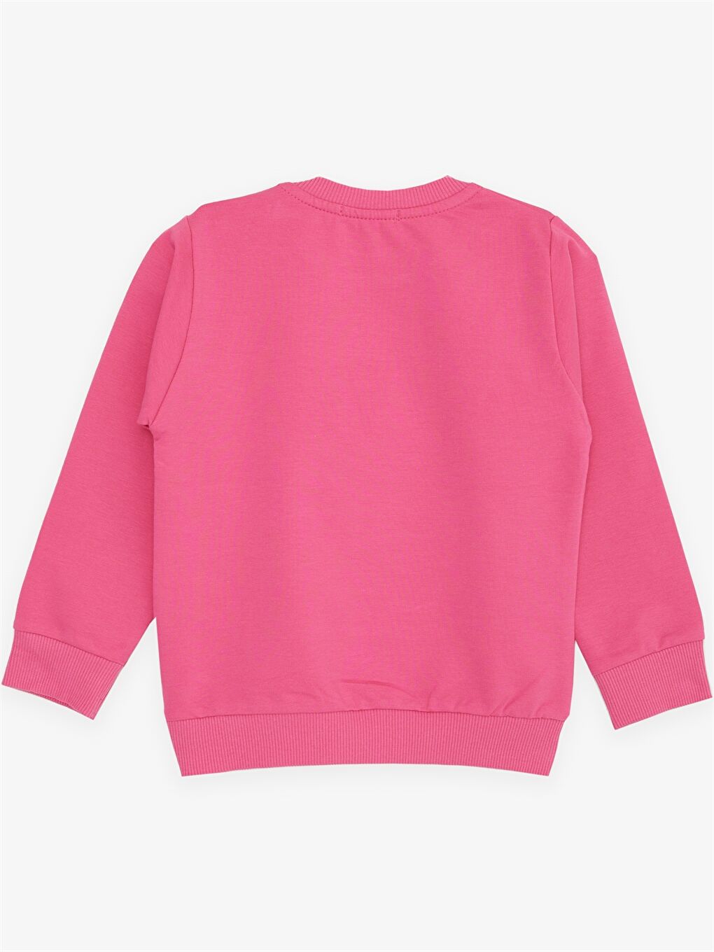 Pembe Bisiklet Yaka Uzun Kollu Baskılı Kız Bebek Sweatshirt-1