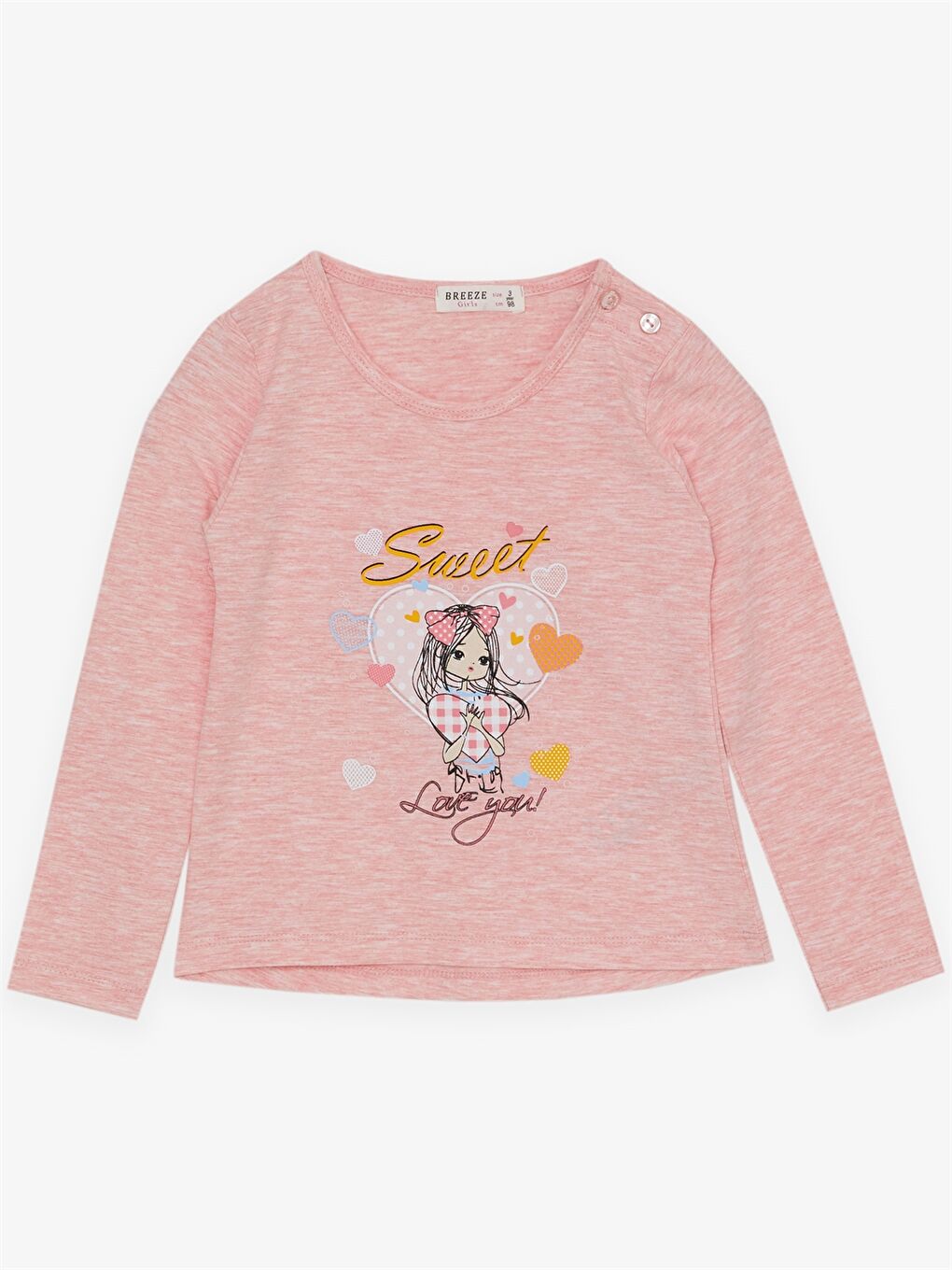 Turuncu Bisiklet Yaka Uzun Kollu Baskılı Kız Bebek 2'li Takım-2