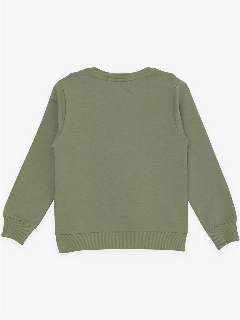 Yeşil Bisiklet Yaka Uzun Kollu Erkek Bebek Sweatshirt-1