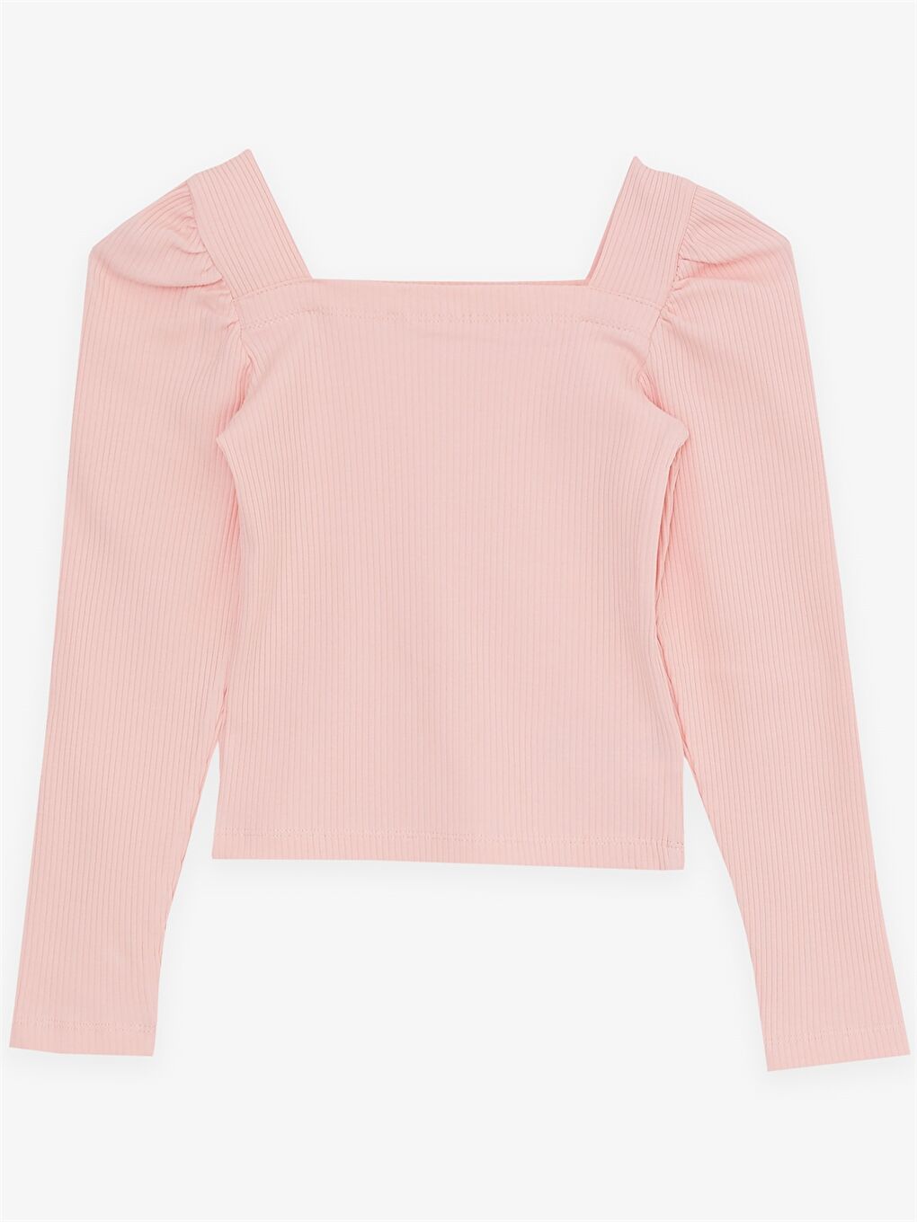 Turuncu Kare Yaka Kız Çocuk Bluz-1