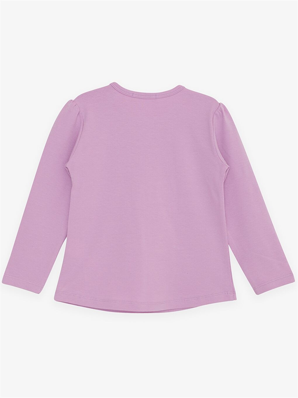 Mor Bisiklet Yaka Uzun Kollu Kız Bebek Tişört-1