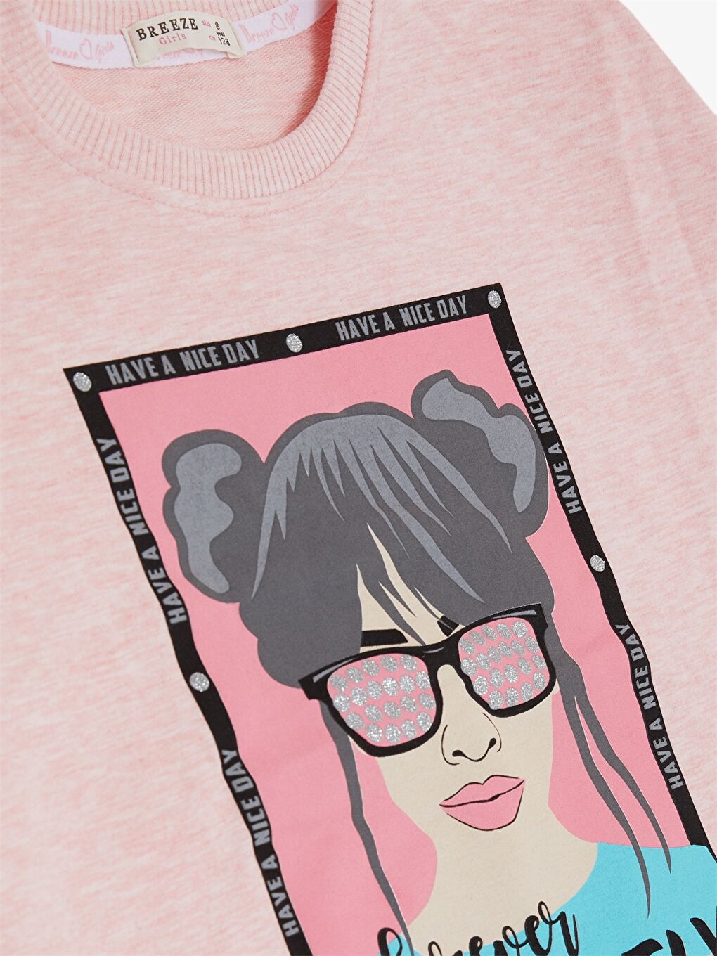 Turuncu Bisiklet Yaka Uzun Kollu Kız Çocuk 2'li Takım-4