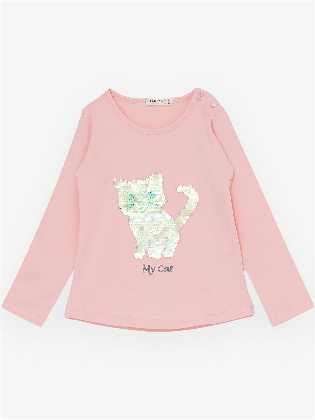 Pembe Bisiklet Yaka Uzun Kollu Kız Bebek 2'li Takım-2