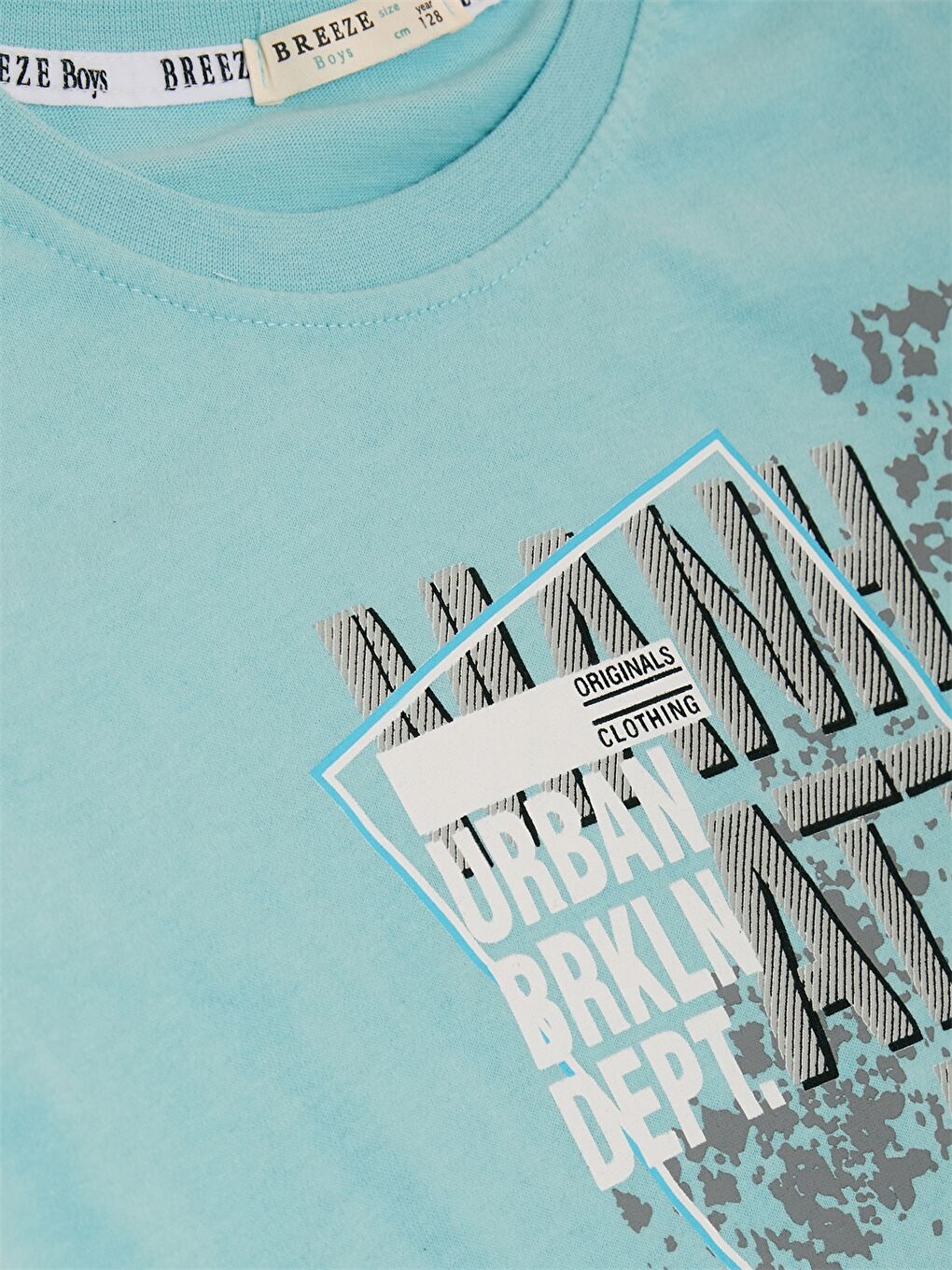 Mavi Bisiklet Yaka Baskılı Uzun Kollu Erkek Çocuk Tişört-2