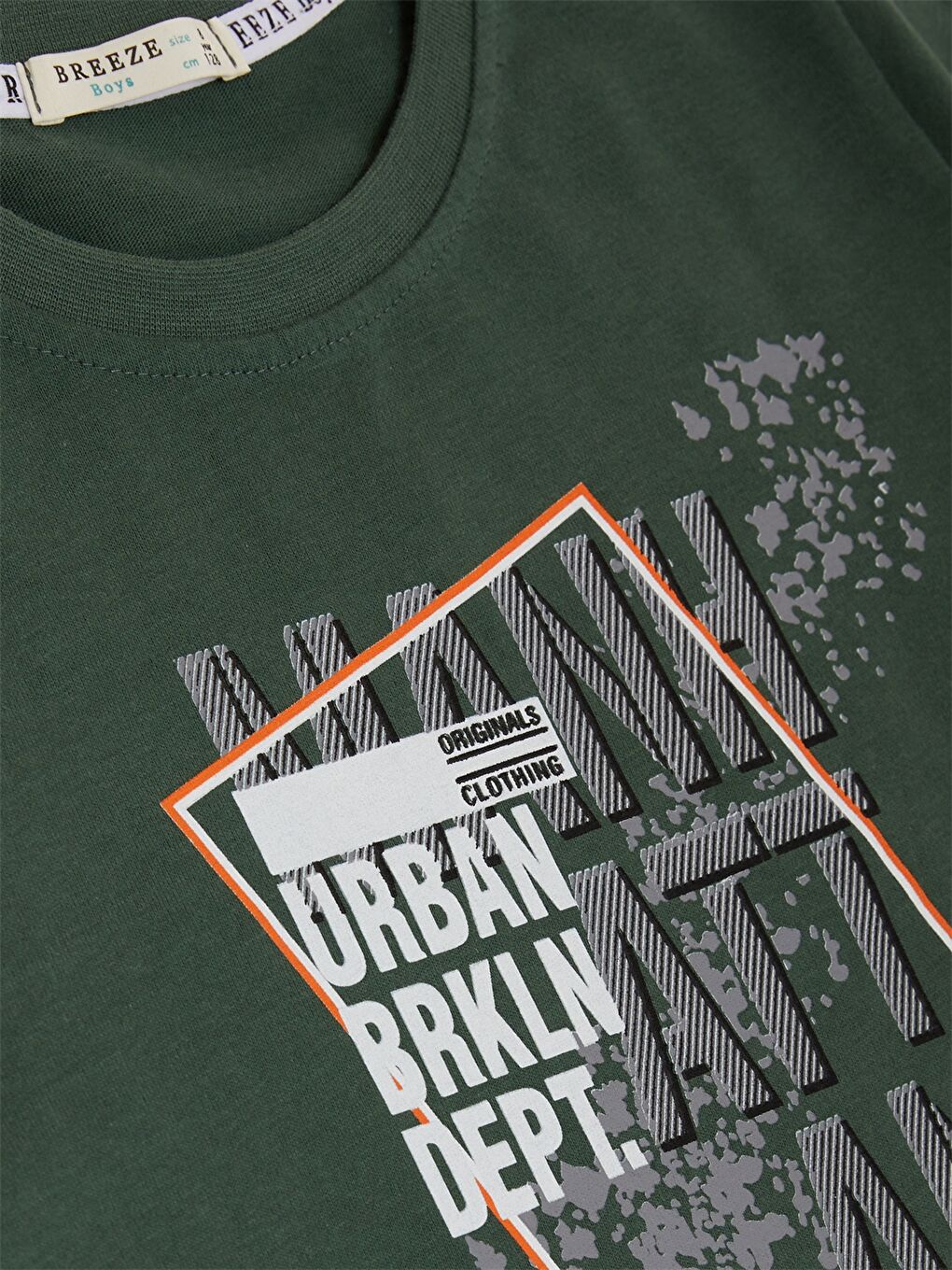 Yeşil Bisiklet Yaka Baskılı Uzun Kollu Erkek Çocuk Tişört-2