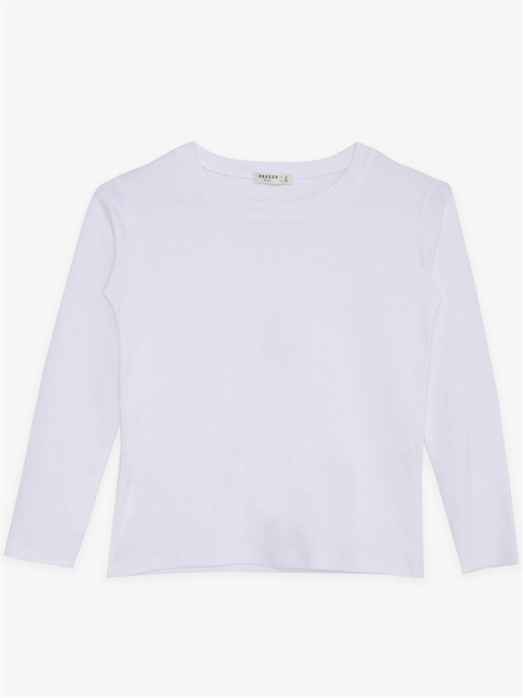 Ekru Bisiklet Yaka Uzun Kollu Erkek Çocuk Tişört
