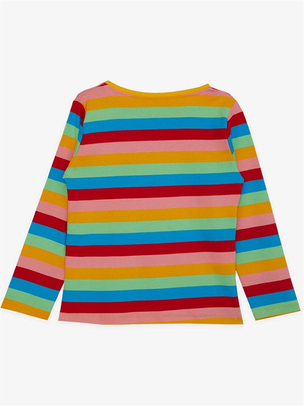 Karışık Bisiklet Yaka Uzun Kollu Kız Çocuk Tişört-1