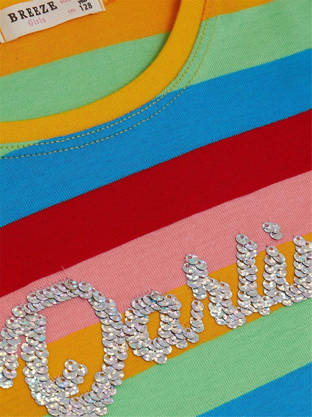 Karışık Bisiklet Yaka Uzun Kollu Kız Çocuk Tişört-2