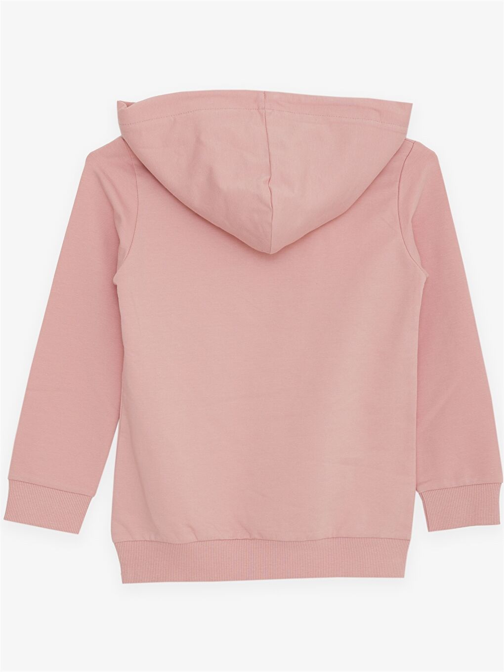 Breeze Pembe Baskılı Uzun Kollu Kız Çocuk Hoodie - 1