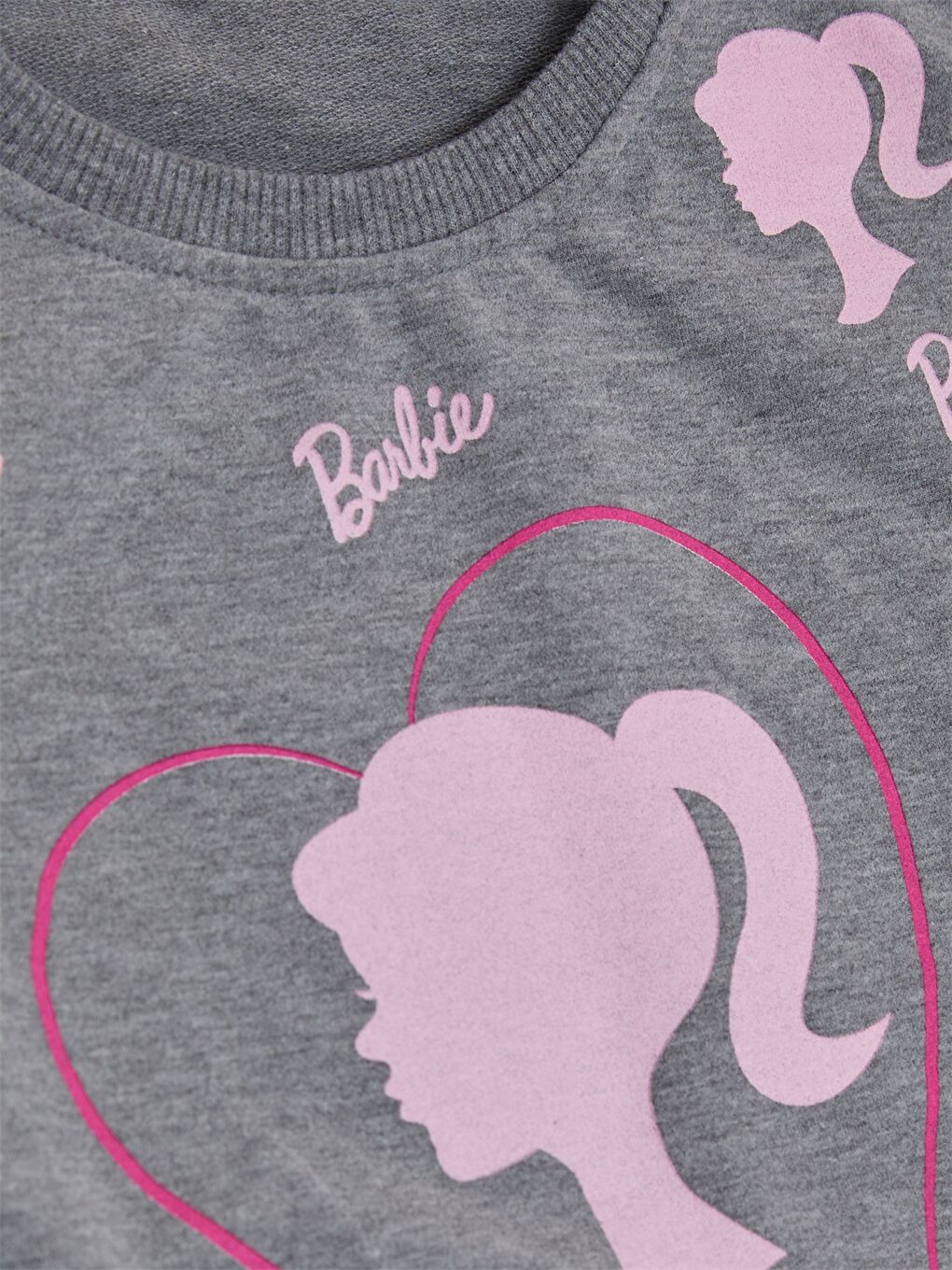 Gri Bisiklet Yaka Uzun Kollu Kız Çocuk Sweatshirt-2