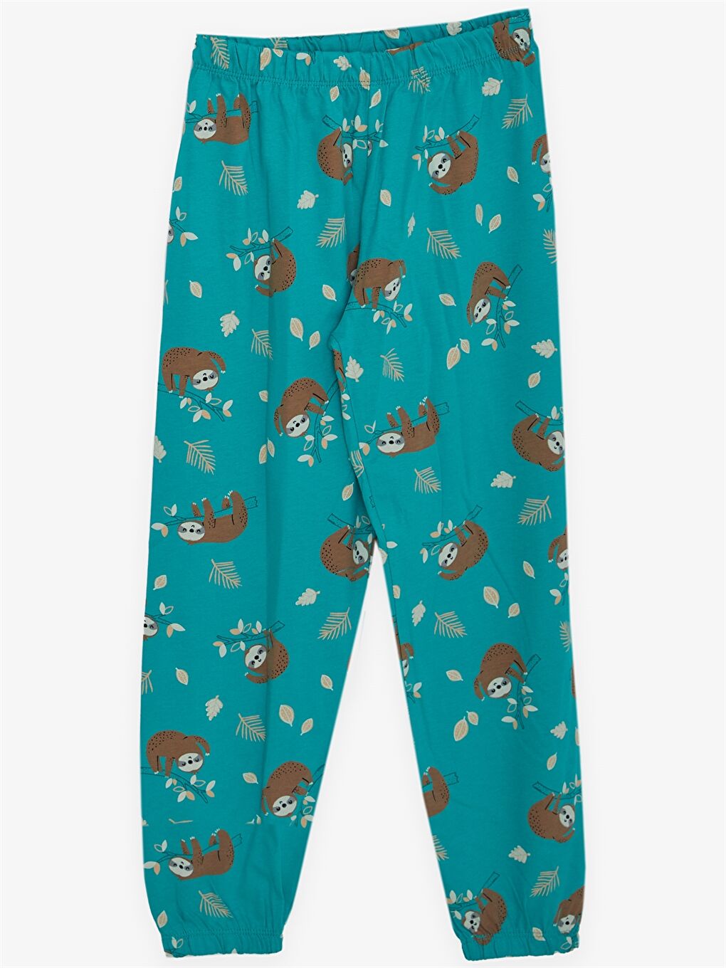 Yeşil Bisiklet Yaka Baskılı Uzun Kollu Kız Çocuk Pijama Takımı-3