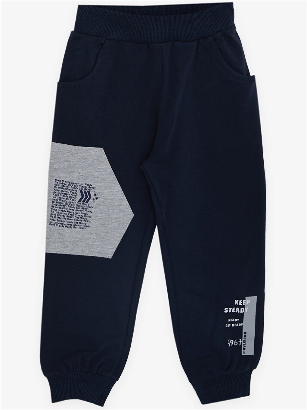 Gri Bisiklet Yaka Baskılı Erkek Bebek 2'li Takım-3