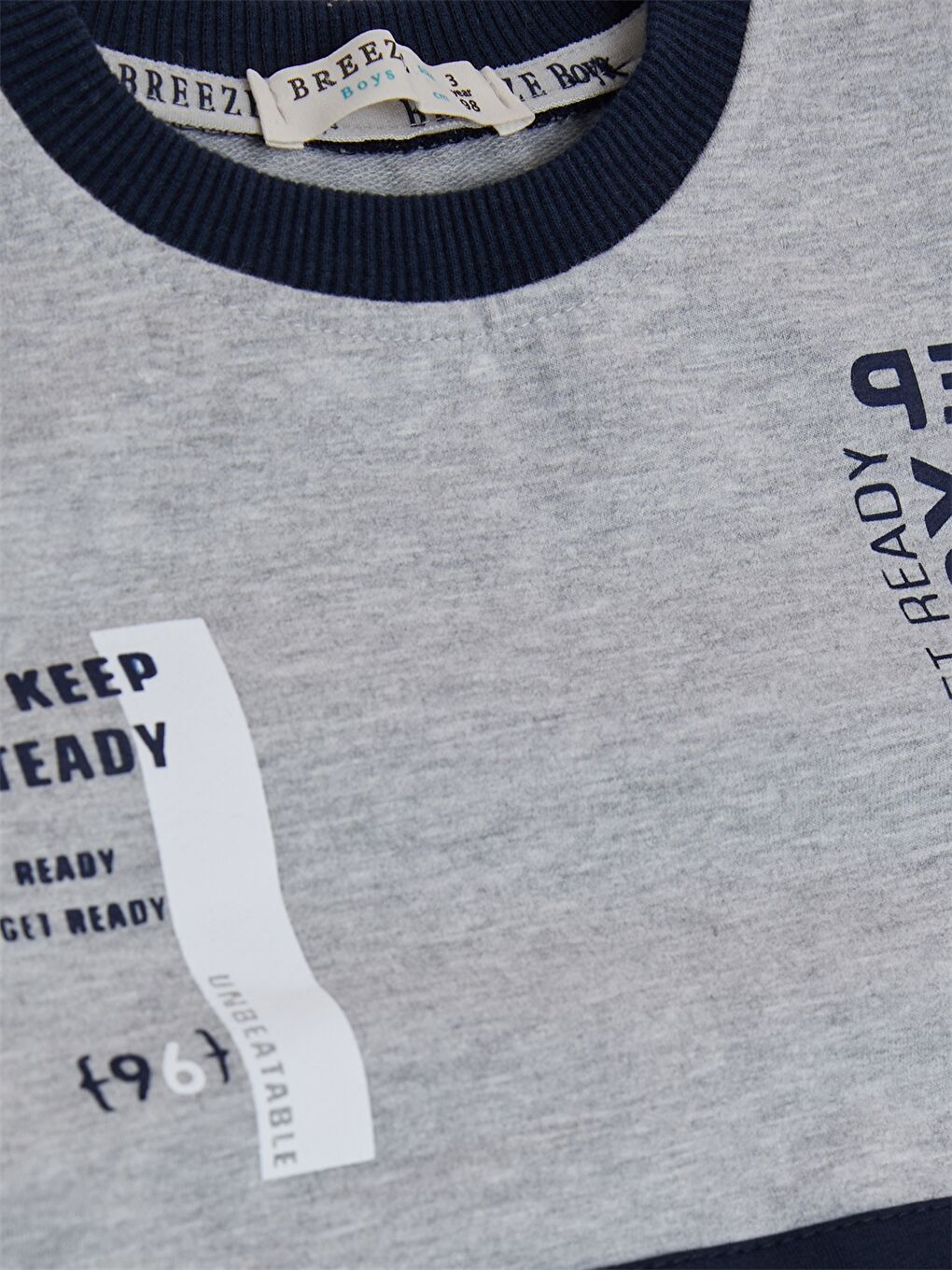 Gri Bisiklet Yaka Baskılı Erkek Bebek 2'li Takım-4