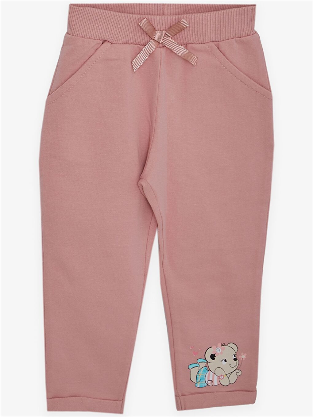 Pembe Bisiklet Yaka Baskılı Uzun Kollu Kız Bebek 2'li Takım-6