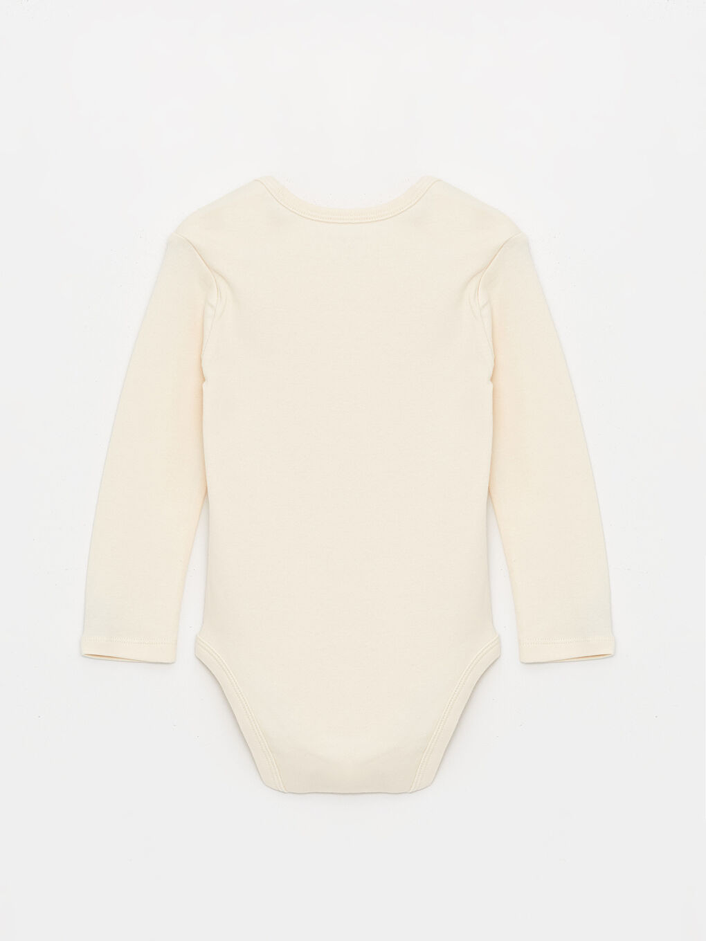 Bej Bisiklet Yaka Uzun Kollu Baskılı Erkek Bebek Çıtçıtlı Bodysuit  2'li-4