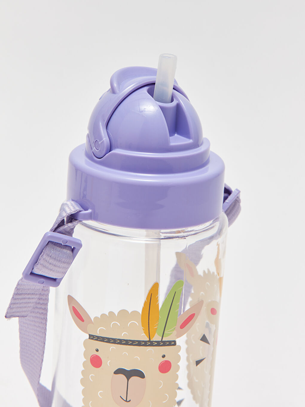 Lila Baskılı Pipetli Çocuk Suluk 500 ml-1