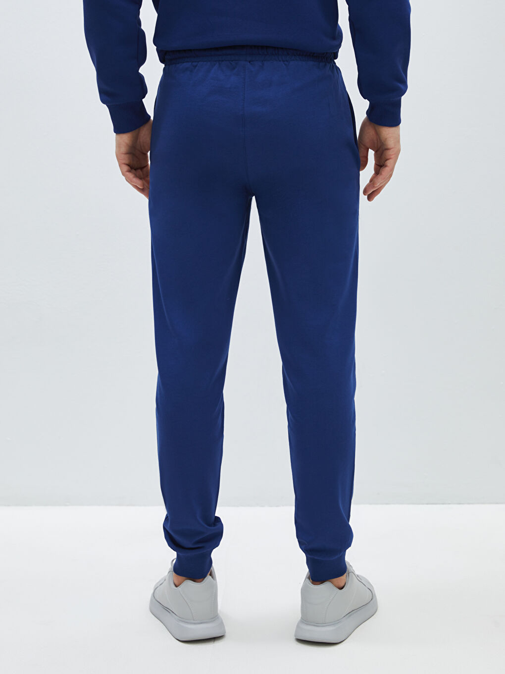 Lacivert Beli Lastikli Baskılı Erkek Jogger Eşofman Altı-3