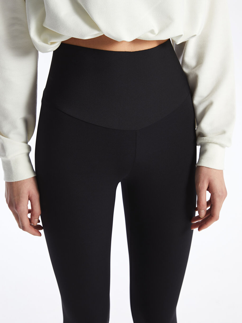 Women's Extra Narrow Fit Plain Tights with Elastic Waist -W3JU21Z8-CVL