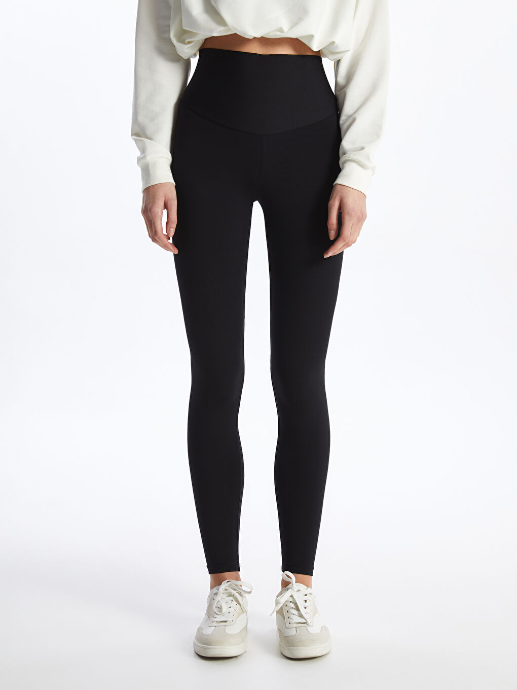 Women's Extra Narrow Fit Plain Tights with Elastic Waist -W3JU21Z8-CVL