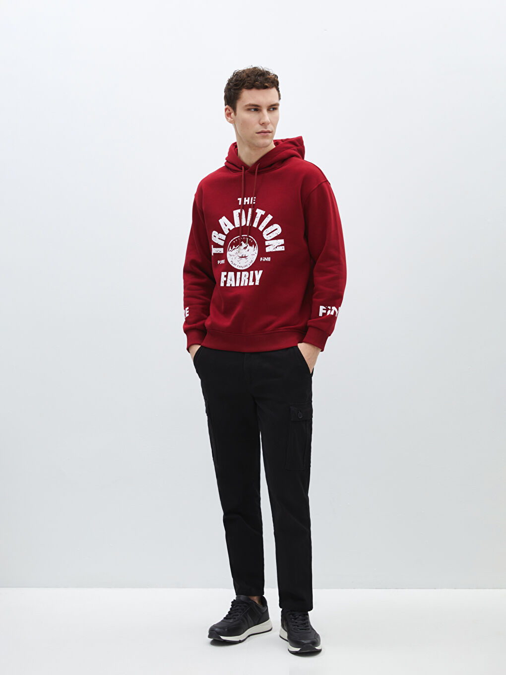 CALİMERA MODA Bordo Kapüşonlu Erkek Sweatshirt - 2