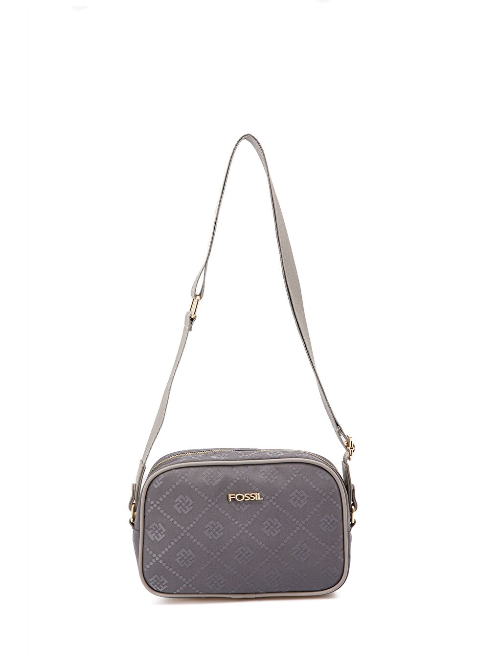 Gri Desenli Kanvas Kadın Çapraz Çanta-1