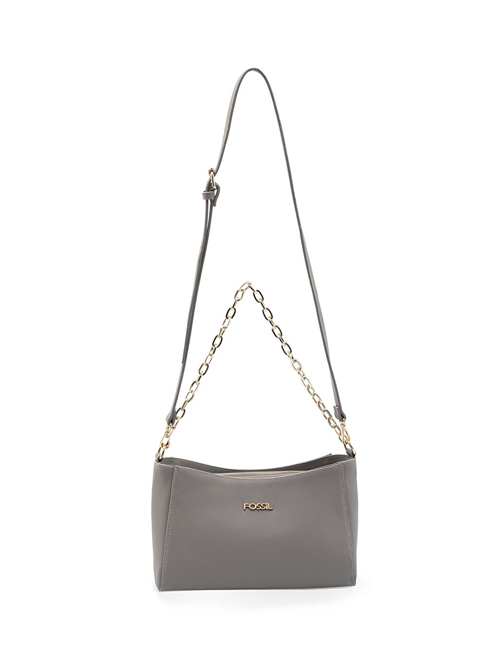 Bej Deri Görünümlü Zincir Detaylı Kadın Omuz Çantası-1