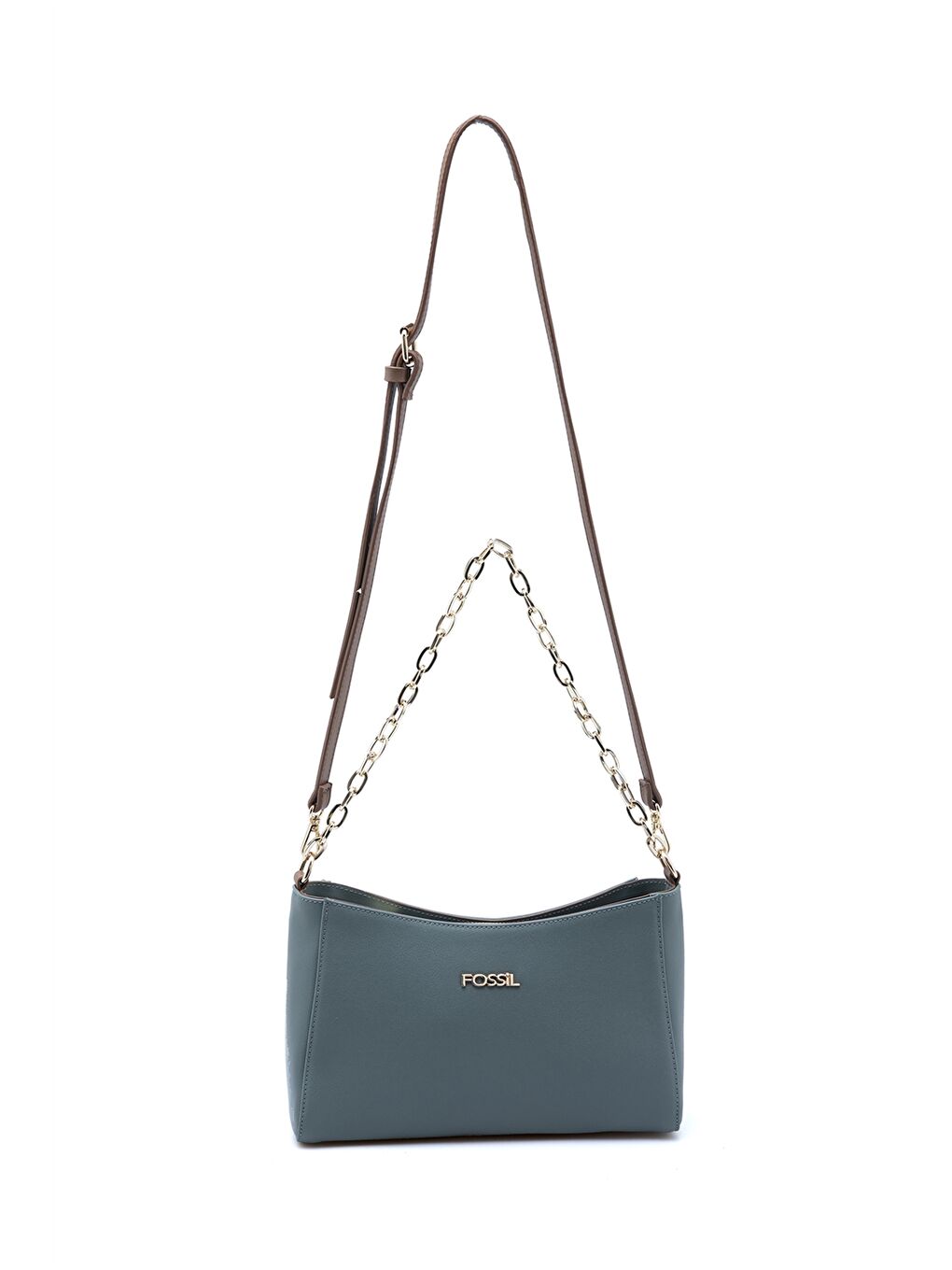 Yeşil Deri Görünümlü Zincir Detaylı Kadın Omuz Çantası-1