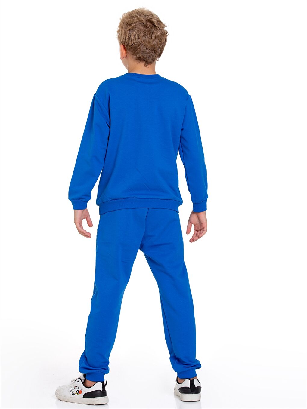 Mavi Bisiklet Yaka Baskılı Uzun Kollu Erkek Çocuk 2'li Takım-3