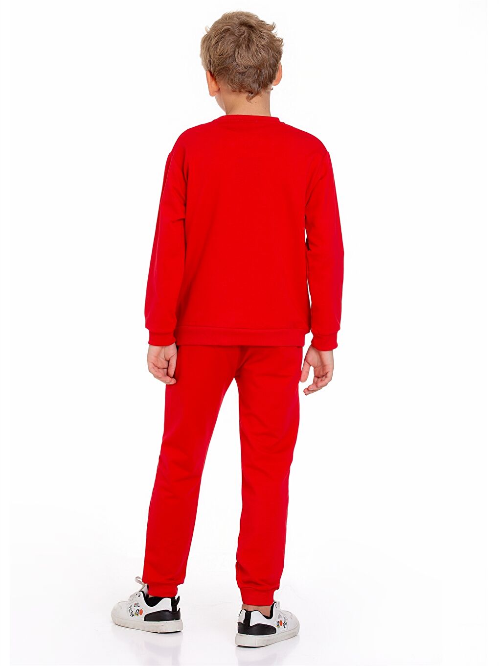 Kırmızı Bisiklet Yaka Baskılı Uzun Kollu Erkek Çocuk 2'li Takım-5