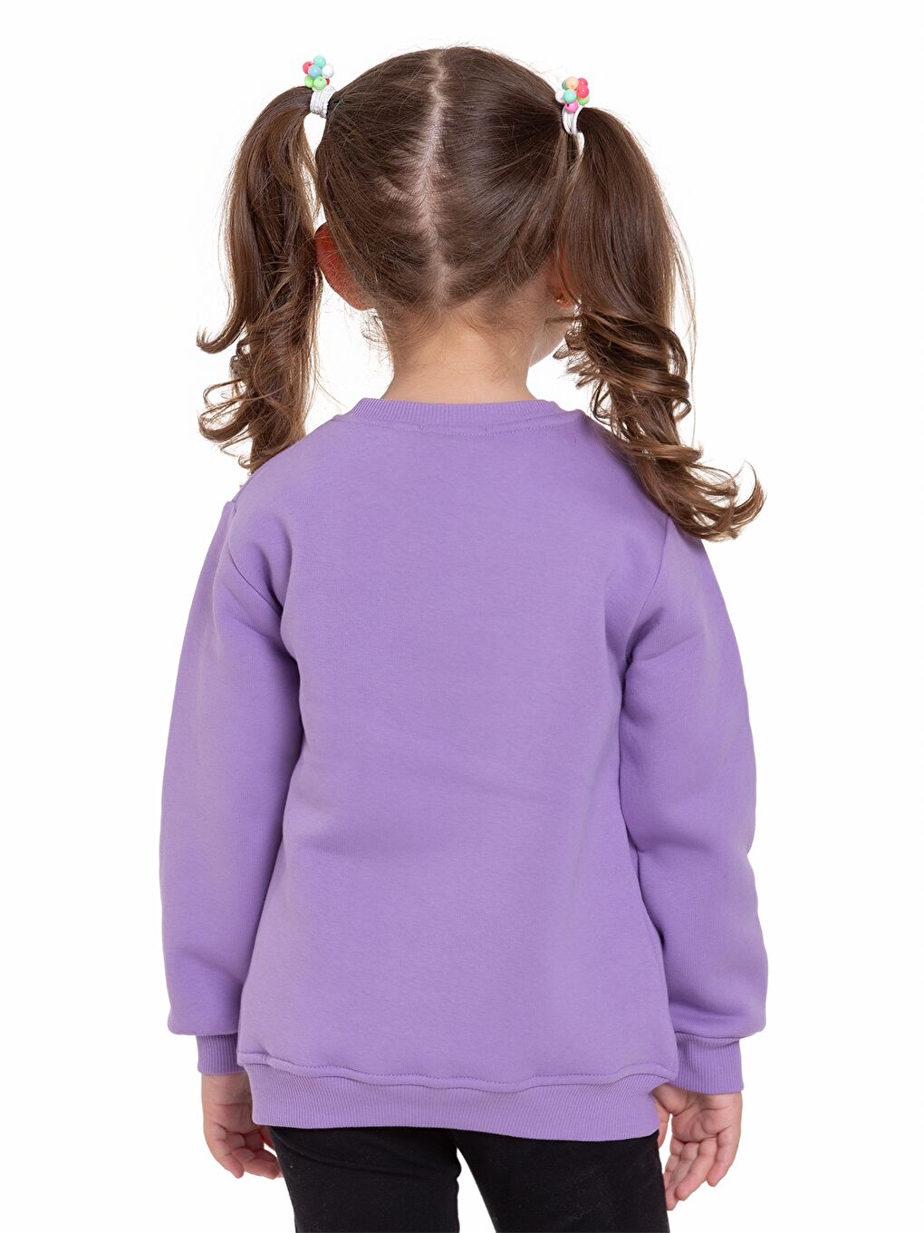 Myhanne Lila Bisiklet Yaka Uzun Kollu Baskılı Kız Bebek Sweatshirt - 3