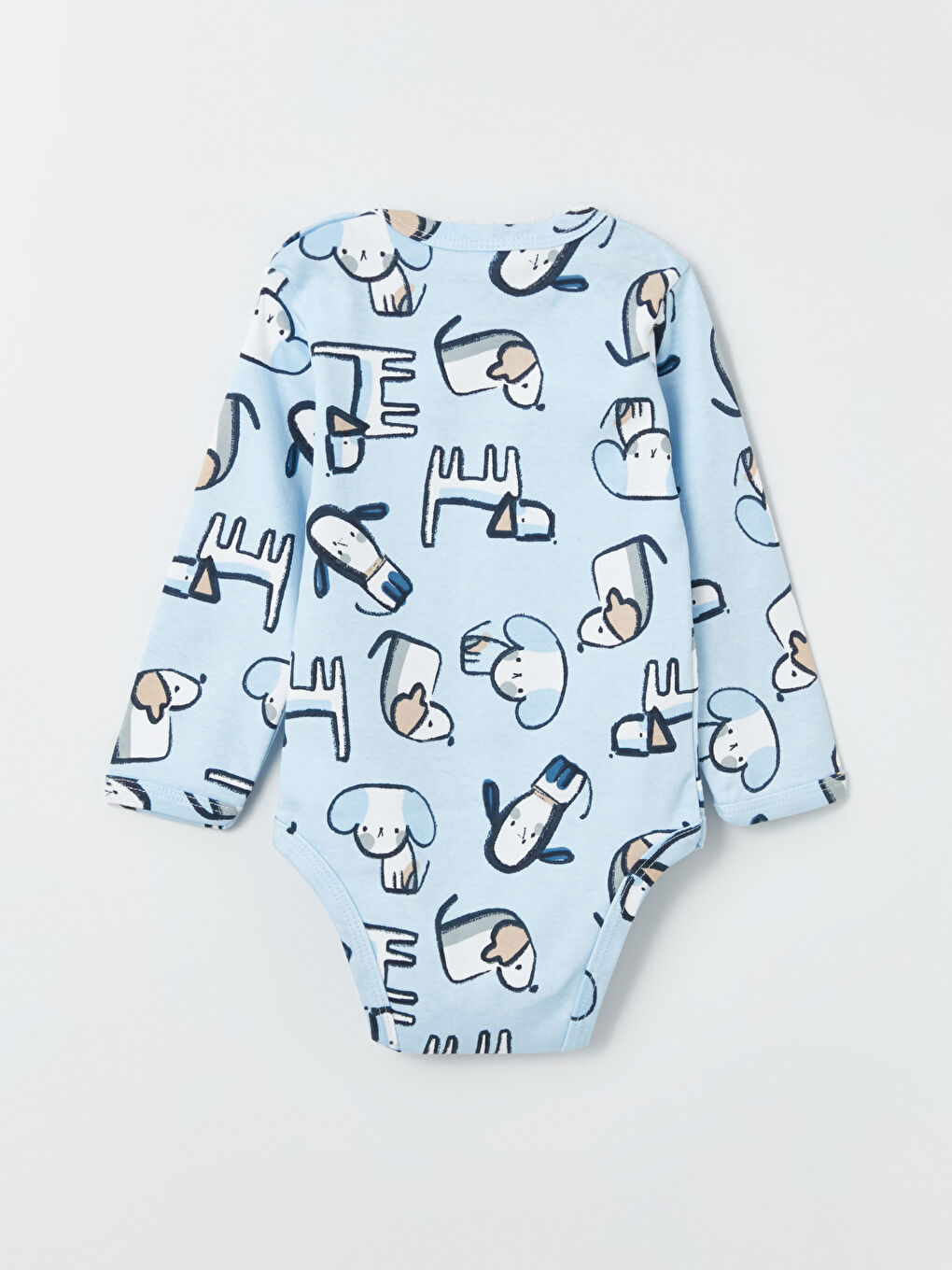 Mavi Bisiklet Yaka Erkek Bebek Çıtçıtlı Bodysuit 2'li-3