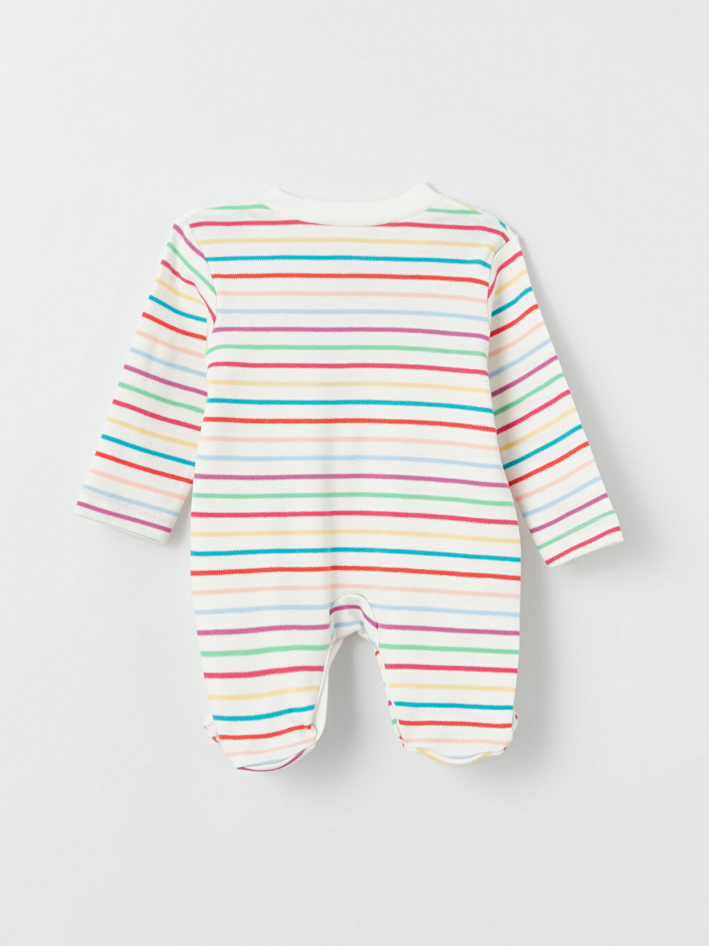 Ekru Bisiklet Yaka Uzun Kollu Erkek Bebek Tulum-3