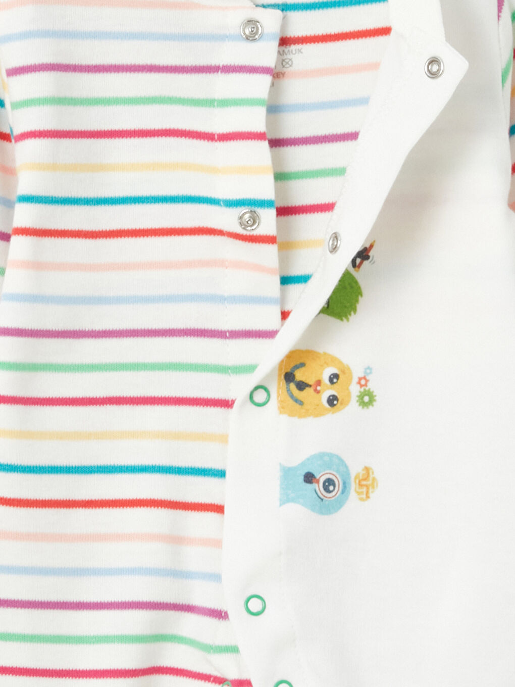 Ekru Bisiklet Yaka Uzun Kollu Erkek Bebek Tulum-2