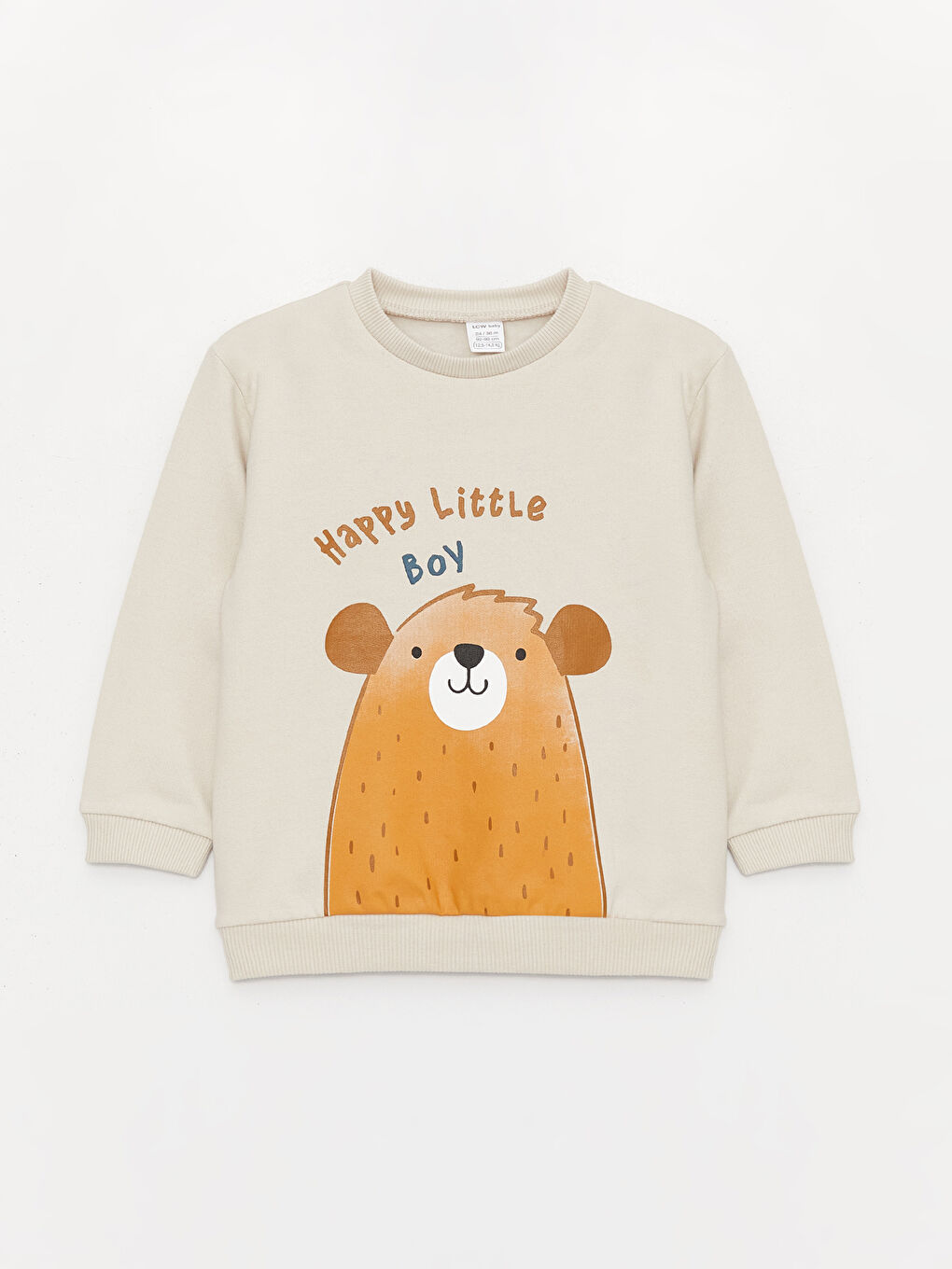 LCW baby Açık Gri Bisiklet Yaka Uzun Kollu Baskılı Erkek Bebek Sweatshirt 2'li - 3