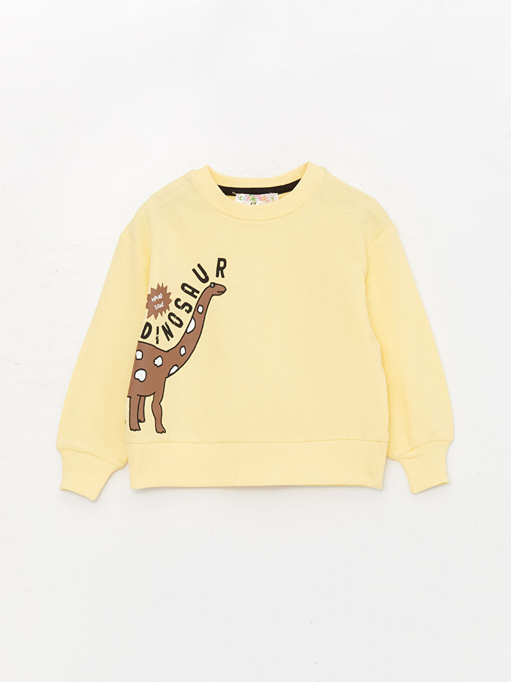 Calimera Kids Açık Sarı Bisiklet Yaka Baskılı Erkek Bebek Sweatshirt ve Eşofman Alt 2'li Takım - 3