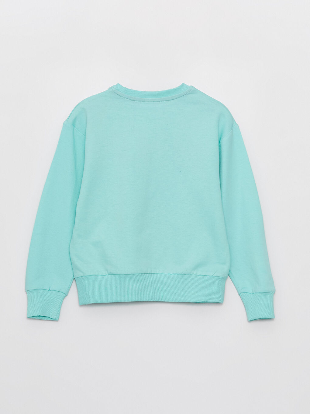 Turkuaz Bisiklet Yaka Baskılı Uzun Kollu Kız Çocuk Sweatshirt ve Eşofman Alt 2'li Takım-5