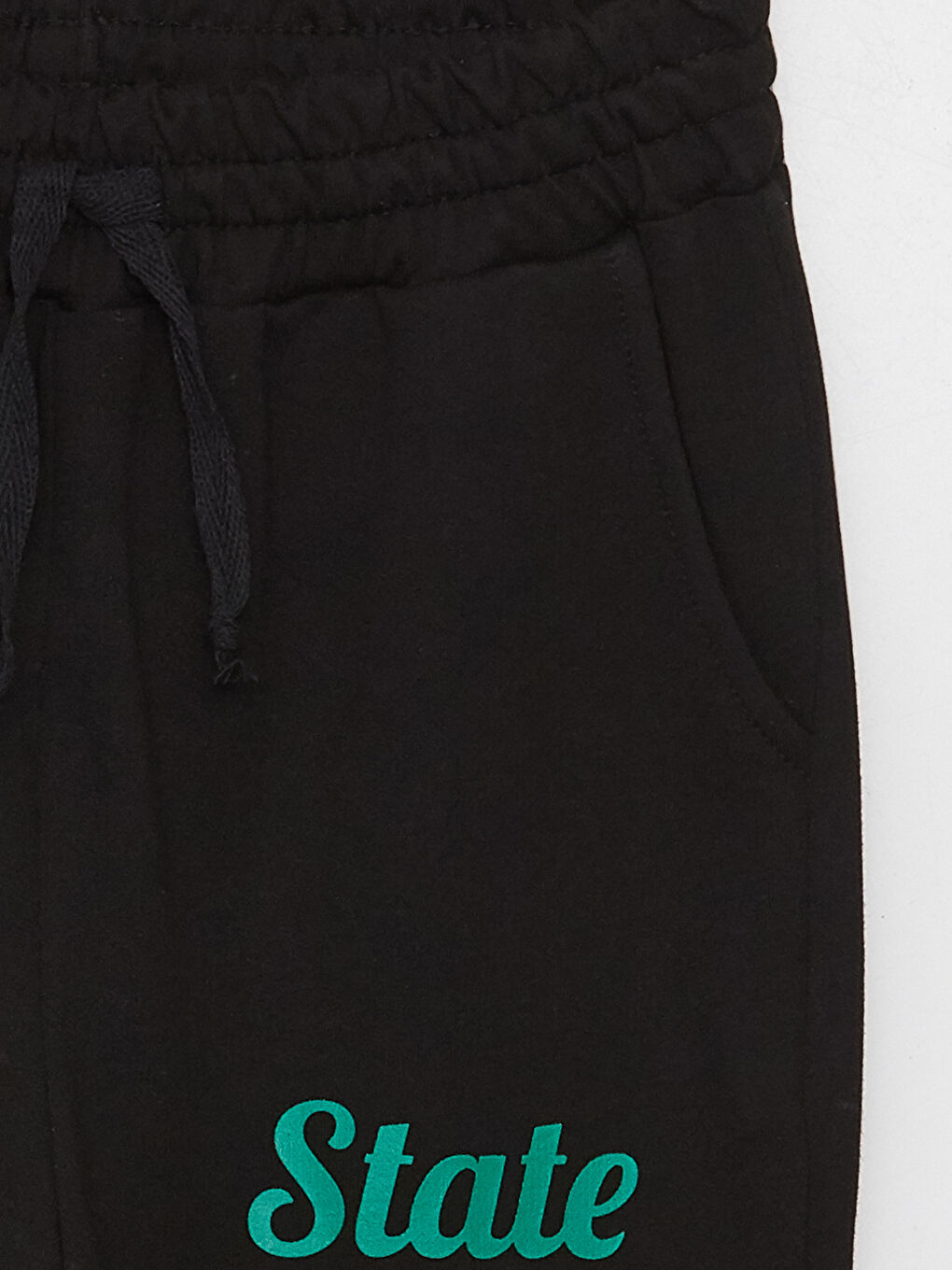 Siyah Bisiklet Yaka Baskılı Uzun Kollu Erkek Çocuk Sweatshirt ve Eşofman Alt 2'li Takım-5