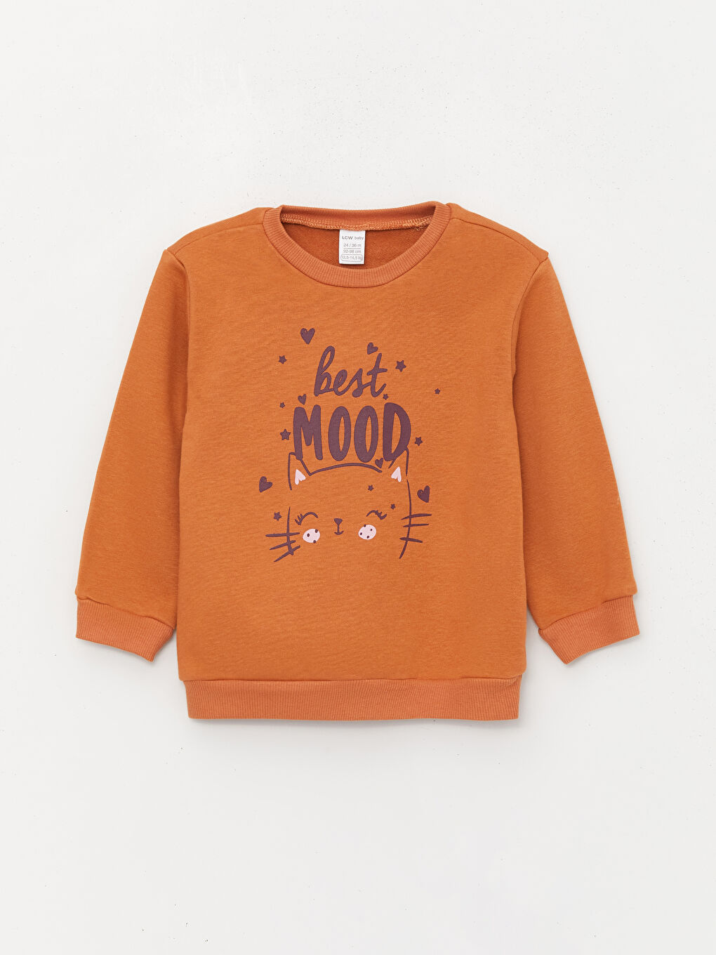 Sarı Bisiklet Yaka Baskılı Kız Bebek Sweatshirt