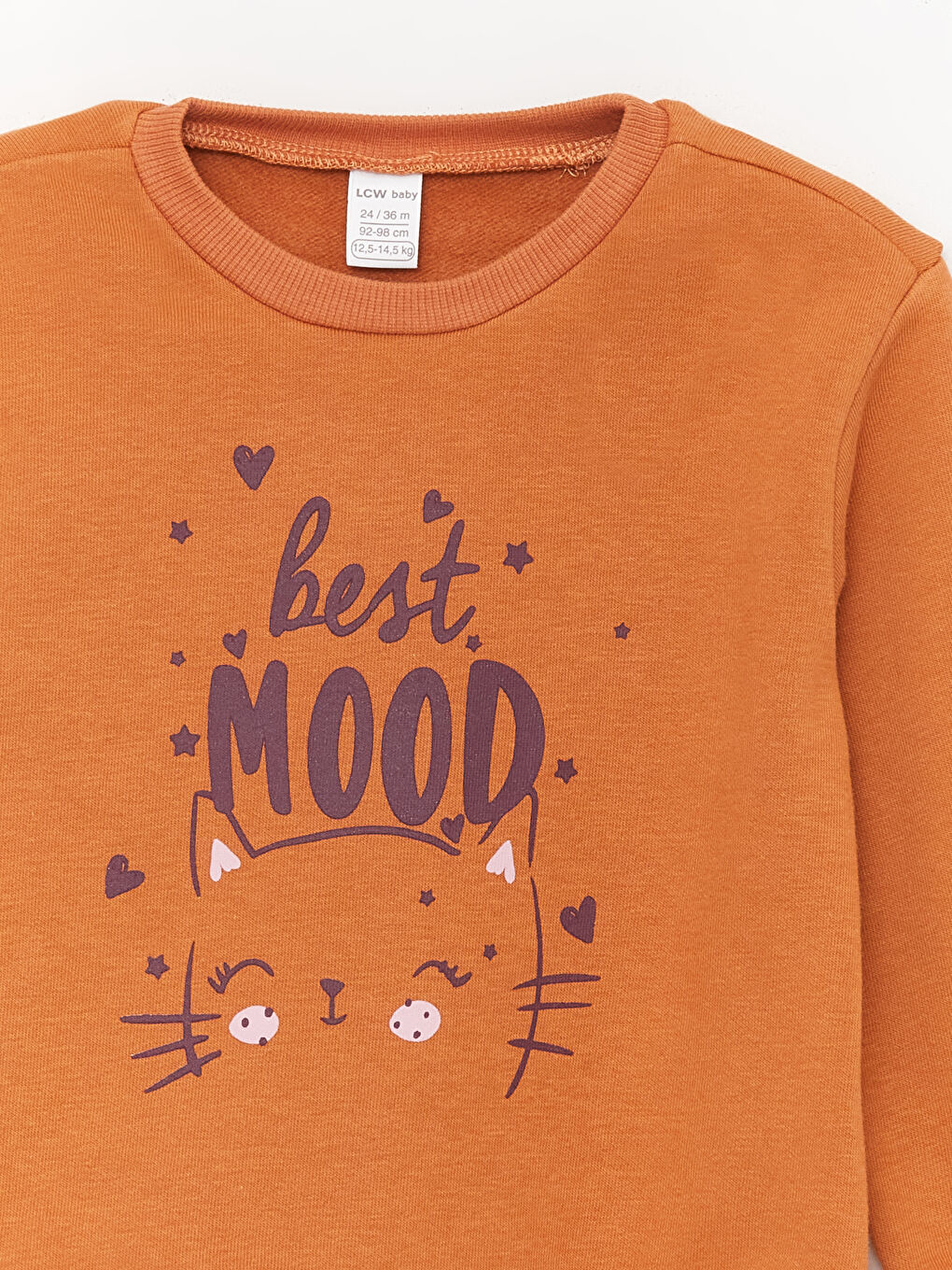 Sarı Bisiklet Yaka Baskılı Kız Bebek Sweatshirt-1