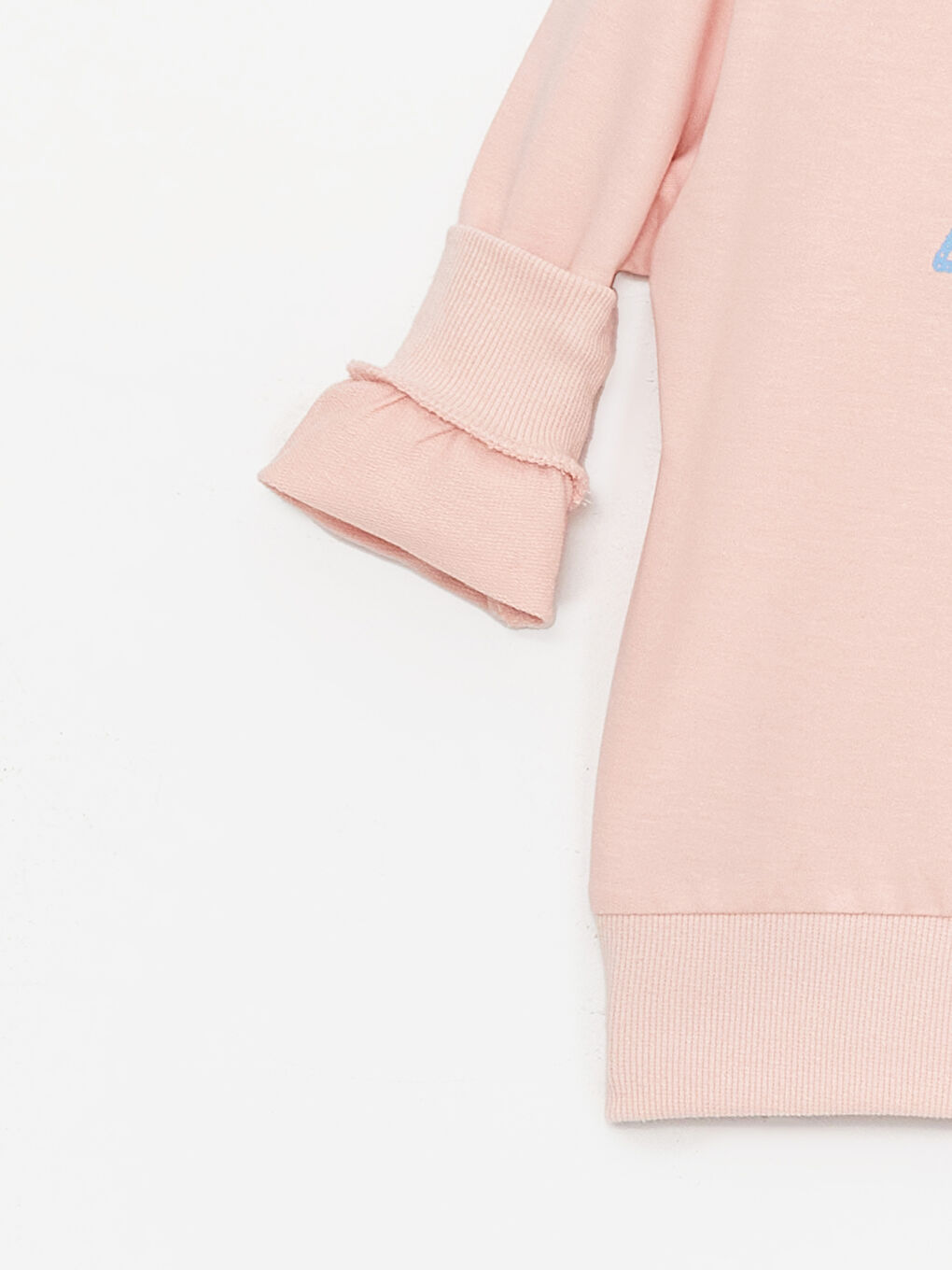 Pembe Bisiklet Yaka Baskılı Kız Bebek Sweatshirt ve Eşofman Alt 2'li Takım-4