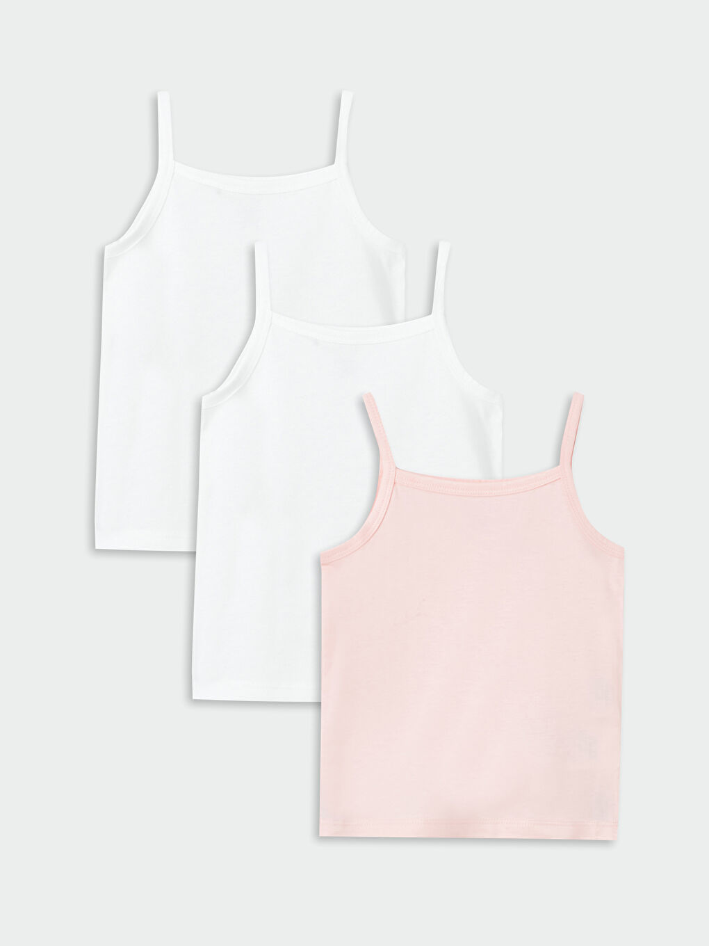 Ekru Bisiklet Yaka Kız Bebek Atlet 3'lü