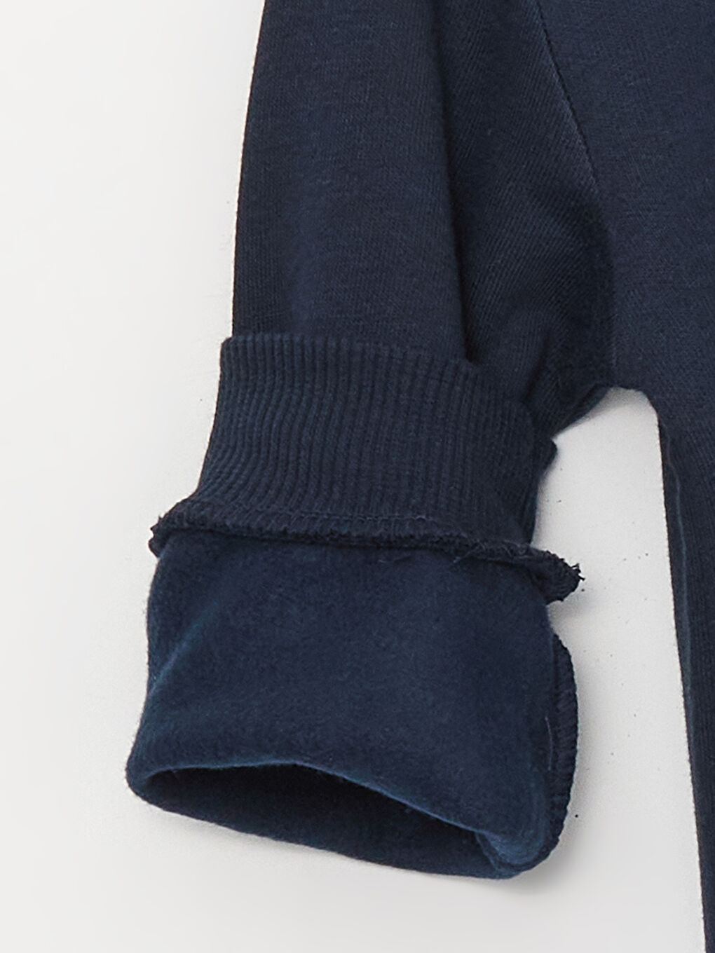 Lacivert Bisiklet Yaka Baskılı Uzun Kollu Erkek Bebek Sweatshirt ve Eşofman Altı 2'li Takım-3