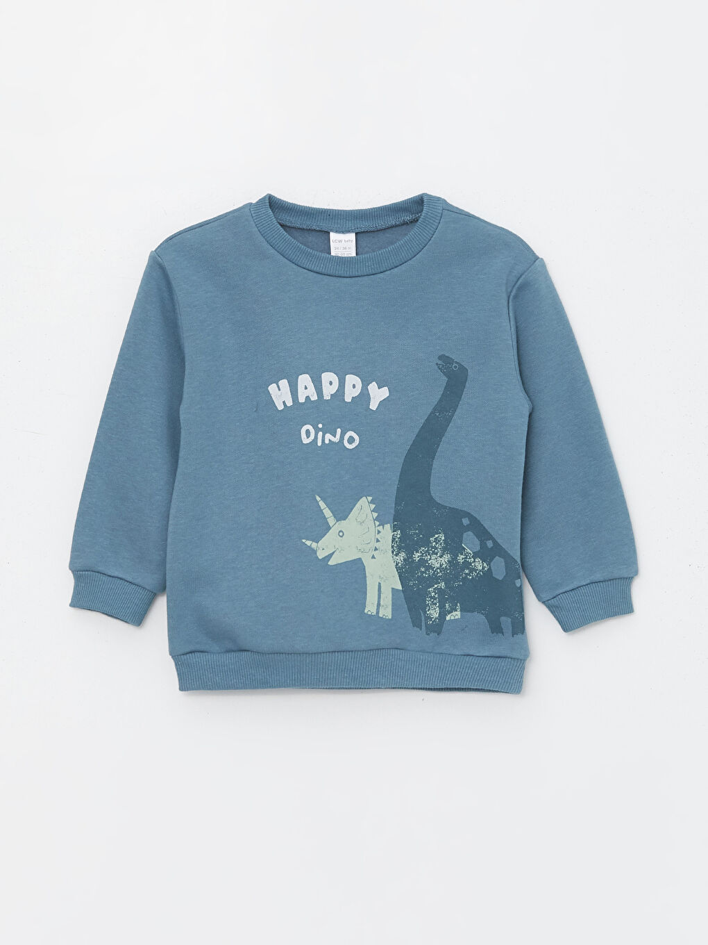 LCW baby Mat Yeşil Bisiklet Yaka Uzun Kollu Baskılı Erkek Bebek Sweatshirt 2'li - 3