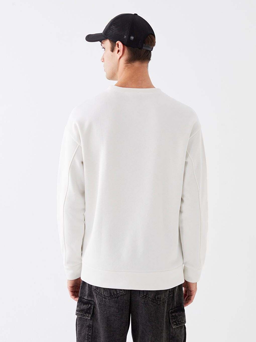 Sweat-shirt à Manches Longues pour Hommes avec Col Rond-4