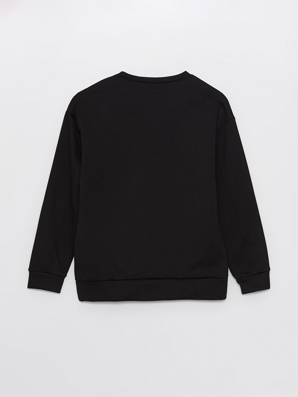 Siyah Bisiklet Yaka Uzun Kollu Erkek Sweatshirt-7