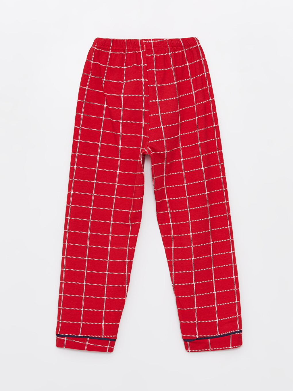 Kırmızı Gömlek Yaka Baskılı Uzun Kollu Erkek Çocuk Pijama Takımı-4