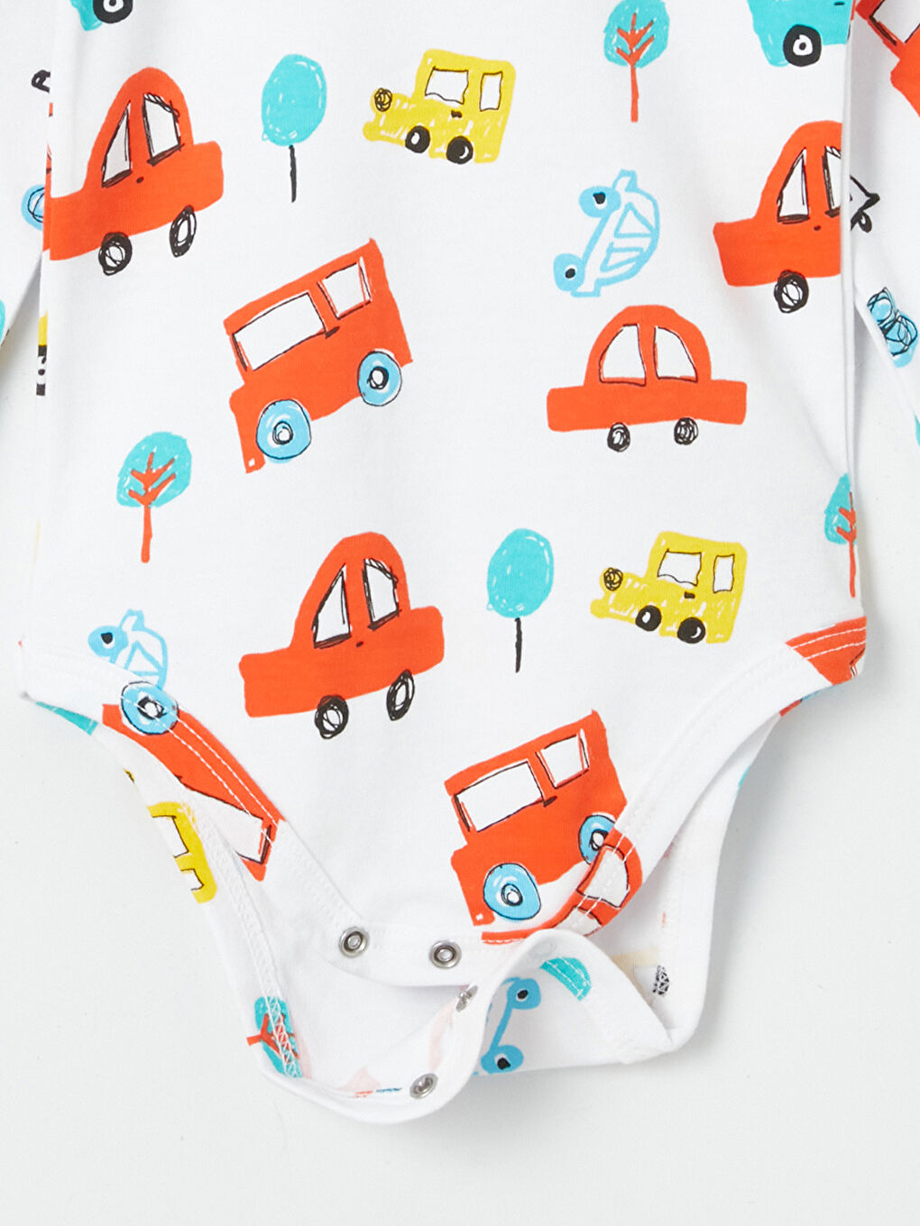 Turkuaz Bisiklet Yaka Baskılı Erkek Bebek Çıtçıtlı Bodysuit 2'li-5